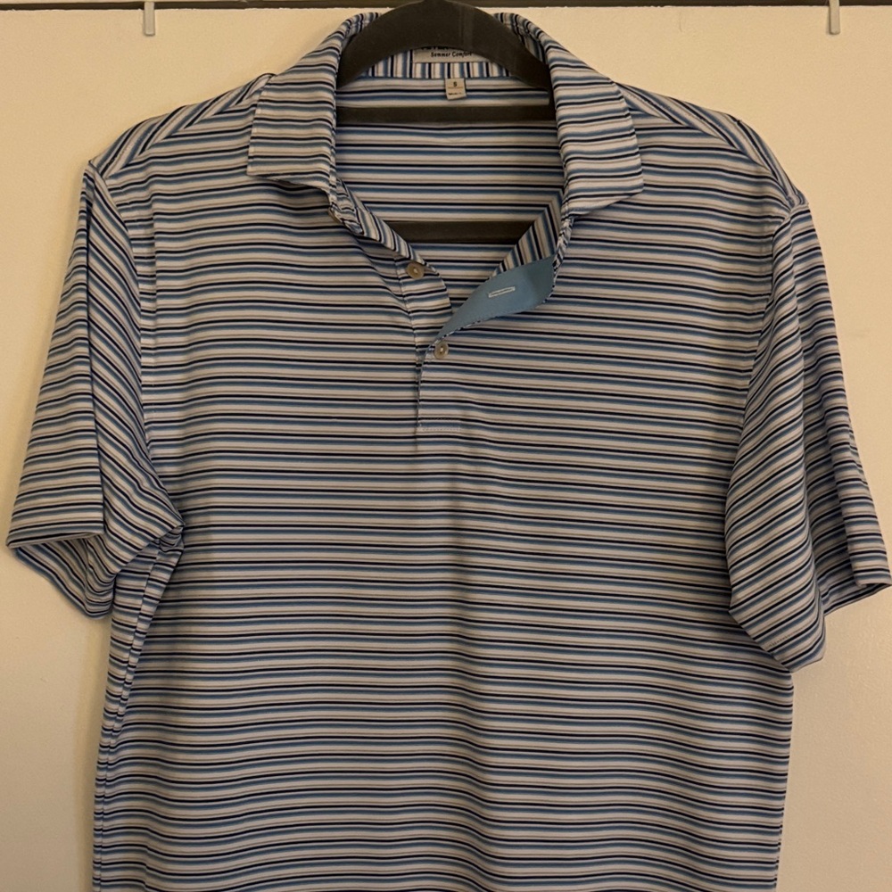 Peter Millar Striped Blue Polo Shirt